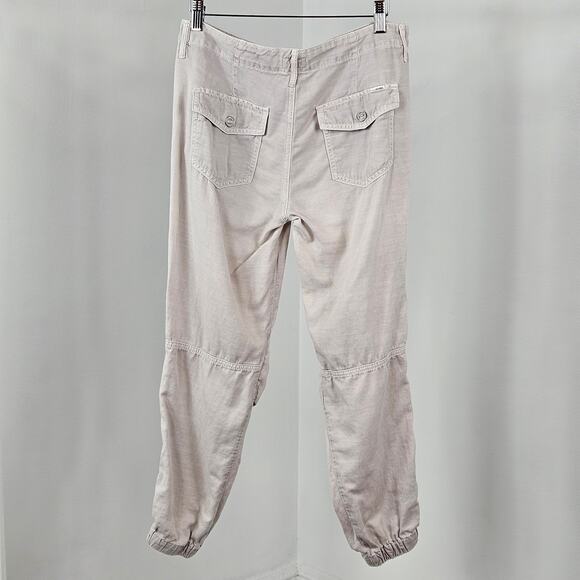 Mother Misfit Crop Ankle Jogger Mid-Rise Pants in Stone Khaki | Women's 26 - Picture 3 of 16